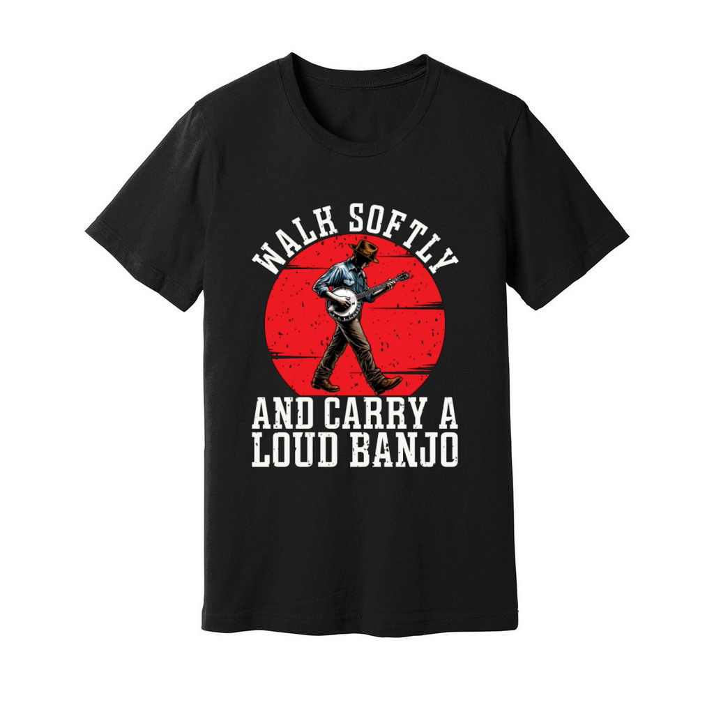 Folk Music Walk Slowly And Carry String Instrument Unisex Jersey Tee