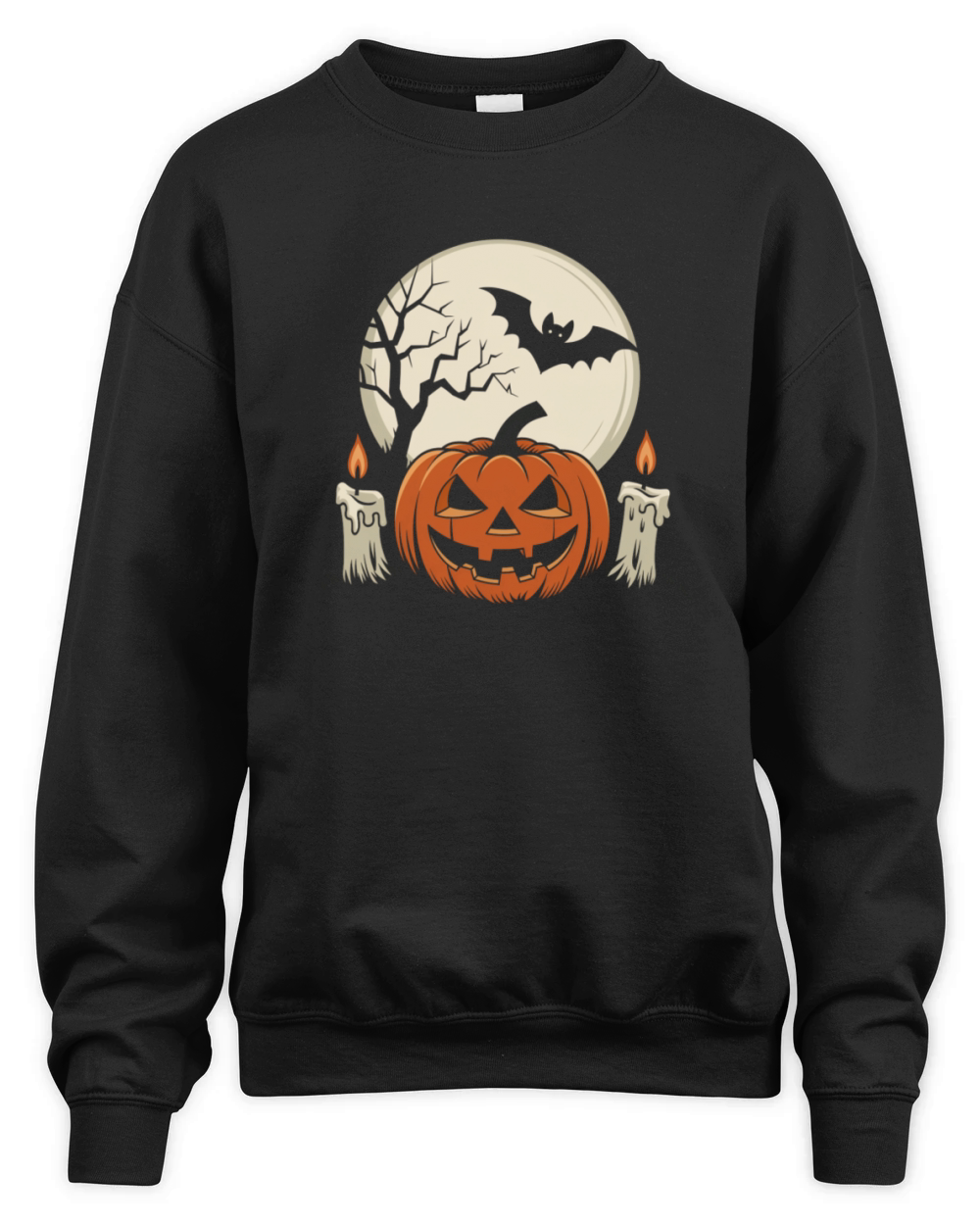 Vintage Pumpkin Scene Halloween Classic T-Shirt Unisex Premium Crewneck Sweatshirt
