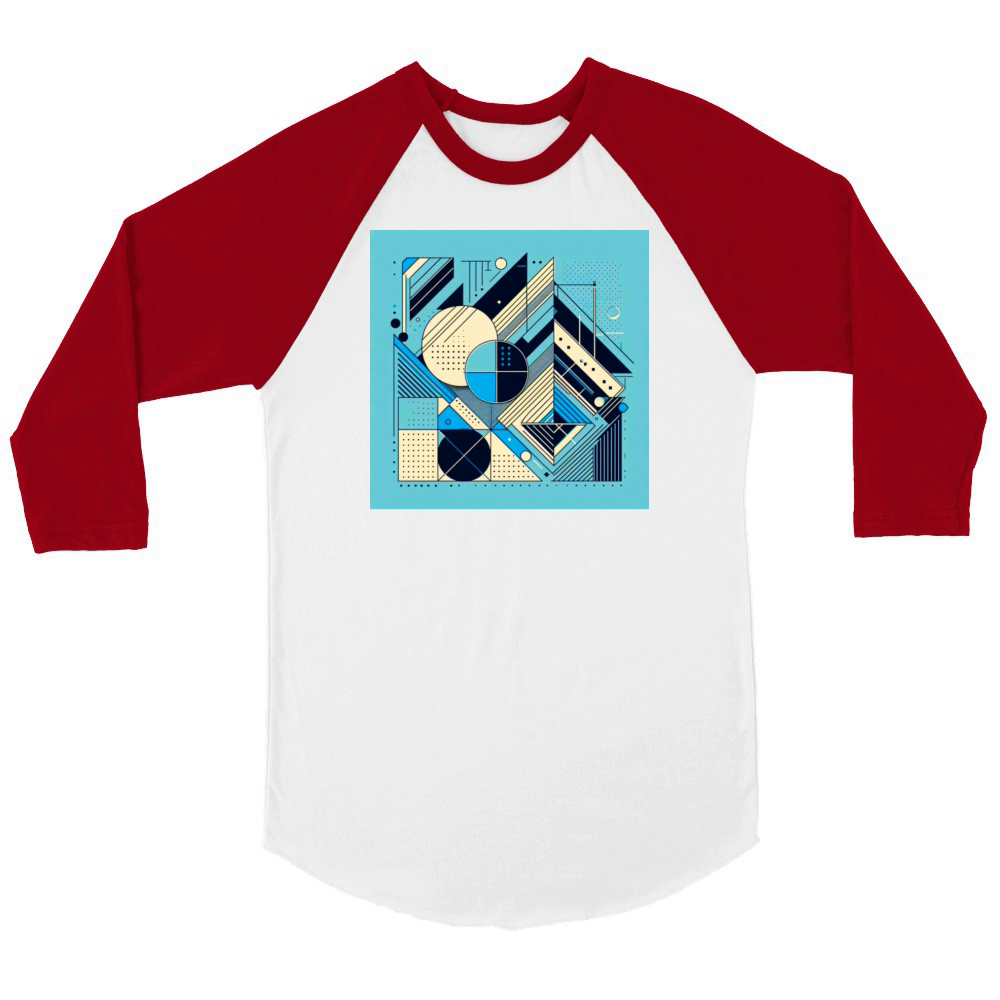 Minimalist Geometric Shapes Retro Style Unisex ¾ sleeve Raglan T-shirt