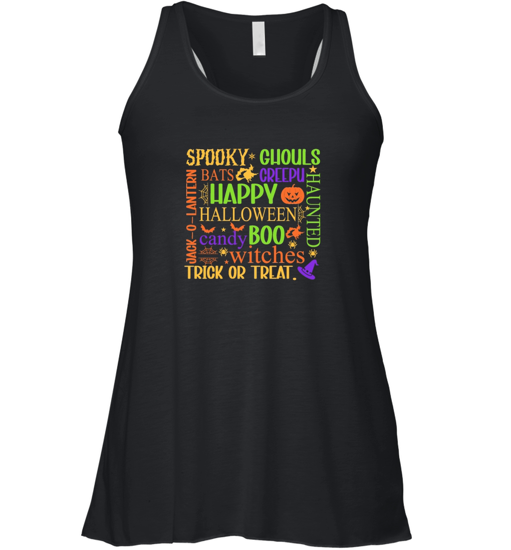 Halloween Spoky Ghouls bats Creepu Women's Flowy Tank Top