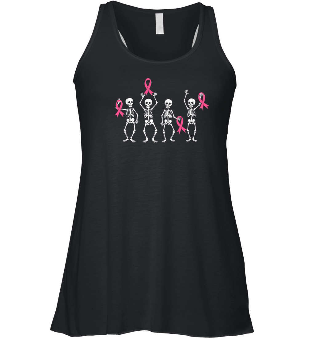 Peace Love Cure Pink Ribbon Family Breast Cancer Women's Flowy Tank Top
