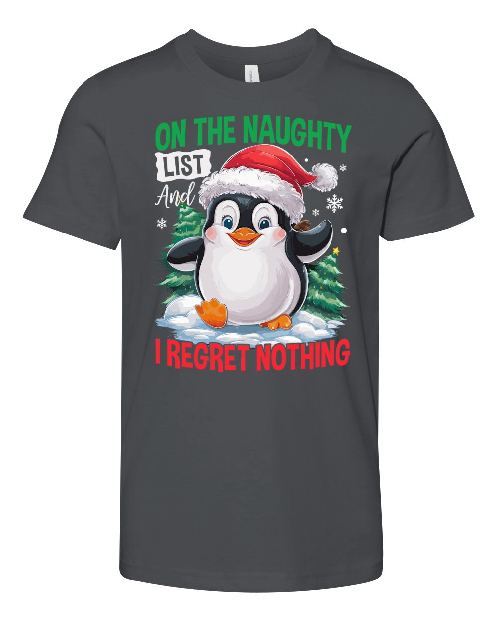 On The Naughty List And I Regret Nothing 02 Youth Unisex Jersey Tee