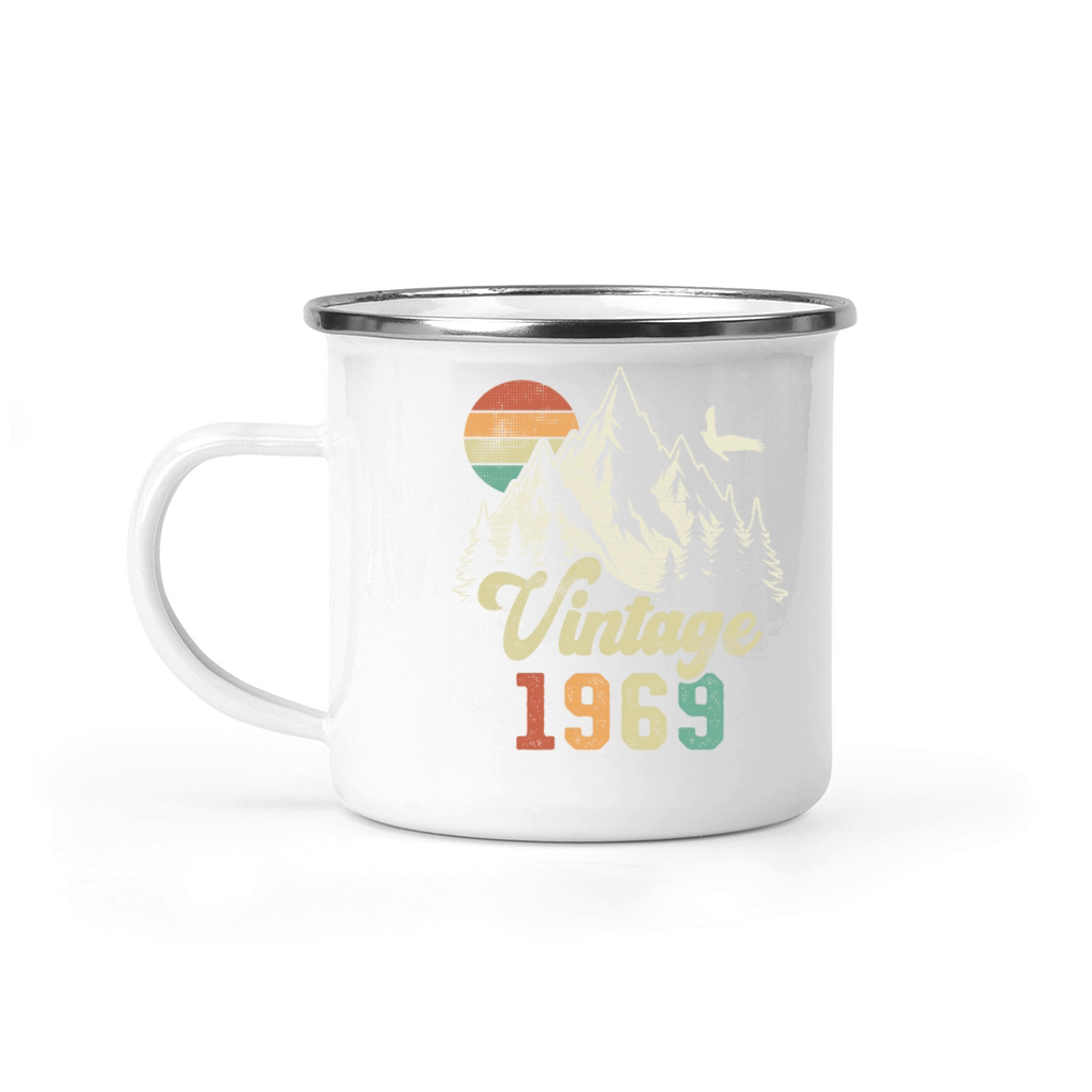 Vintage 1969 Birthday Mountains Eagle Camping Mug