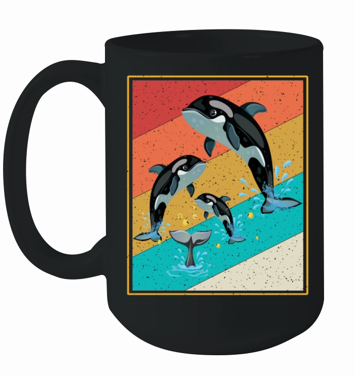 Vintage Orca Retro Style Killer Whale Ceramic Mug