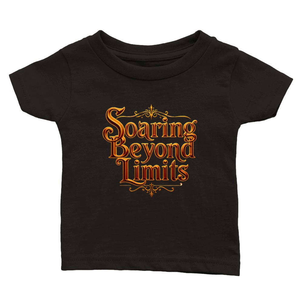 Ornate Soaring Beyond Limits Text Design Classic Baby Crewneck T-shirt