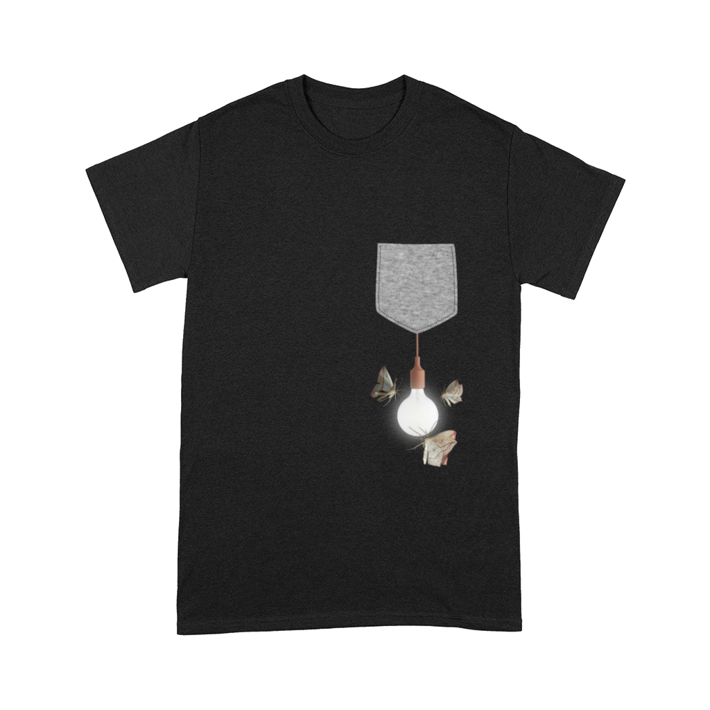 Moth Attracted To Light Bulb Hanging From Pocket Comfort T-shirt