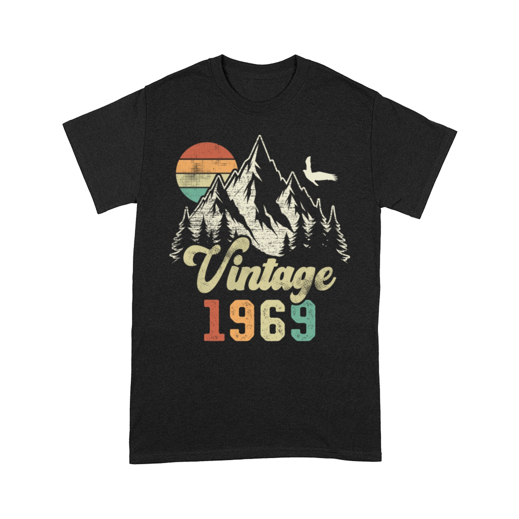 Vintage 1969 Birthday Mountains Eagle Comfort T-shirt