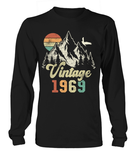 Vintage 1969 Birthday Mountains Eagle Long sleeved Unisex