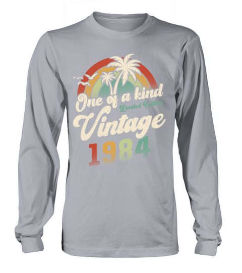 Vintage 1984 Birthday Palm Trees Long sleeved Unisex