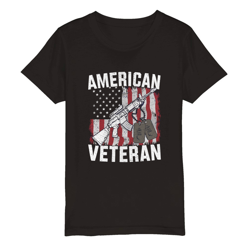 American veteran 1.01 Organic Kids Crewneck T-shirt