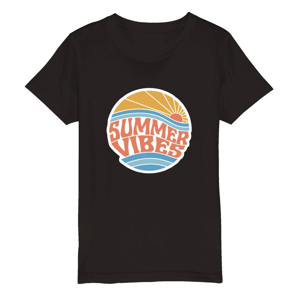 Summer Vibes Organic Kids Crewneck T-shirt