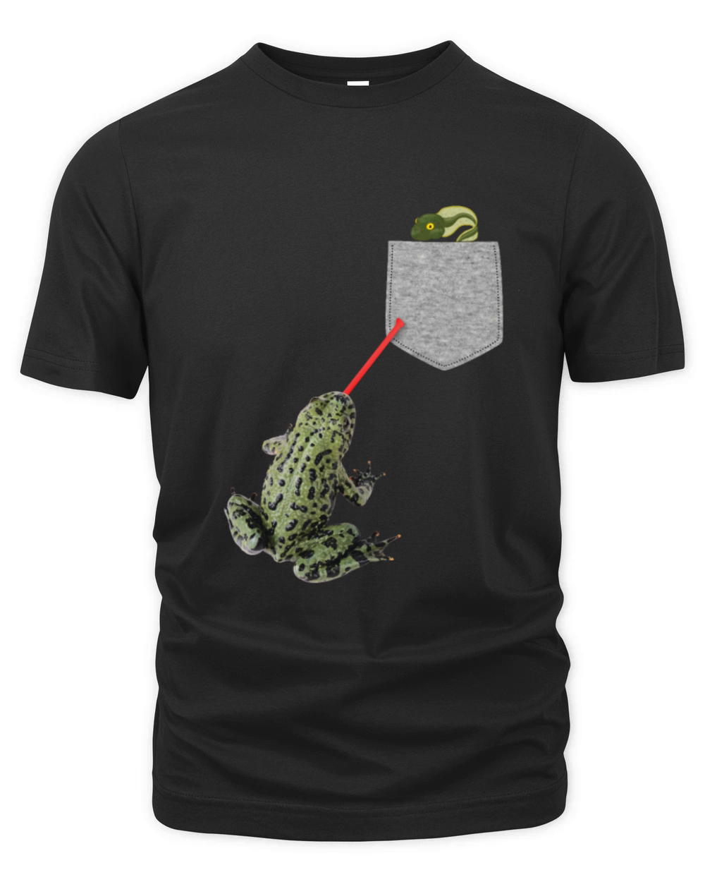Frog Tongue Reaching For Tadpole In Your Pocket Organic Unisex T-shirt