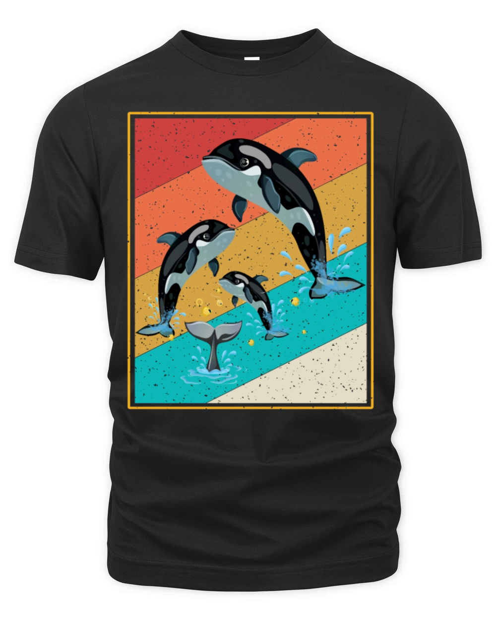 Vintage Orca Retro Style Killer Whale Organic Unisex T-shirt