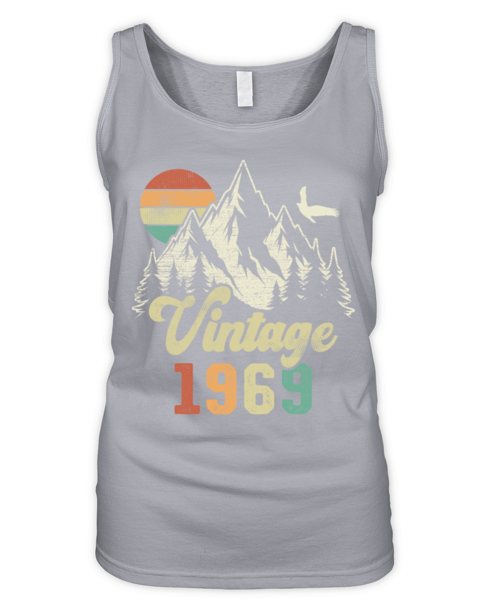 Vintage 1969 Birthday Mountains Eagle Organic Women's Tank Top
