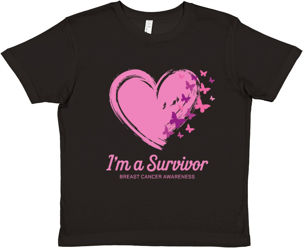 Peace Love Cure Pink Ribbon Family Breast Cancer Premium Kids Crewneck T-shirt