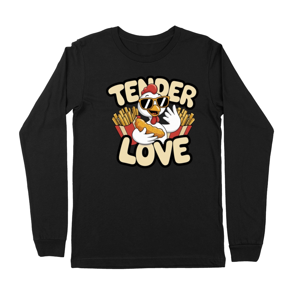 Cool Retro Chicken Tenders Shirt - Funny Foodie De Premium Long Sleeve
