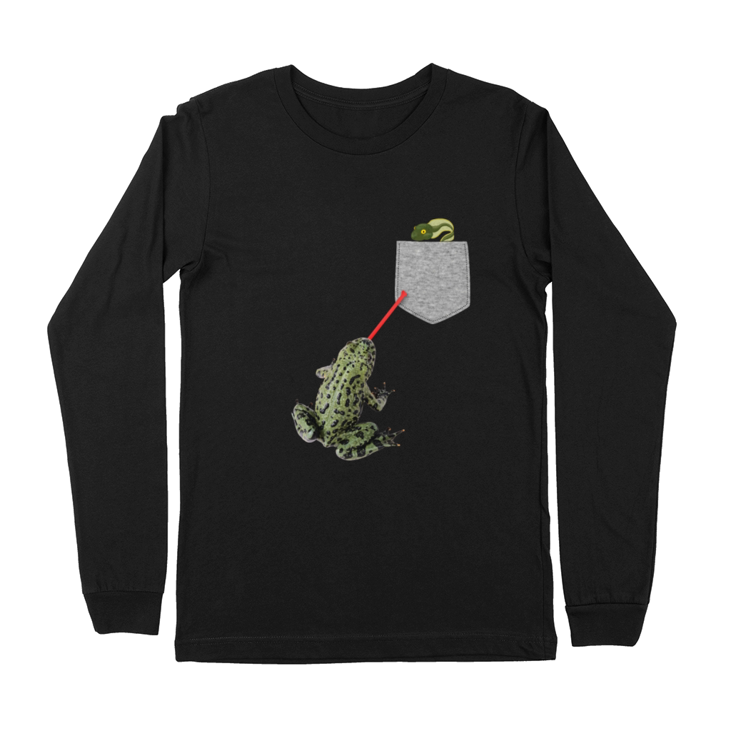 Frog Tongue Reaching For Tadpole In Your Pocket Premium Long Sleeve