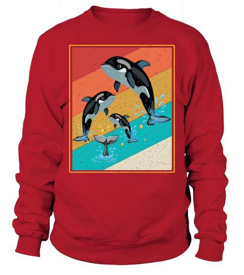Vintage Orca Retro Style Killer Whale Sweatshirt Unisex