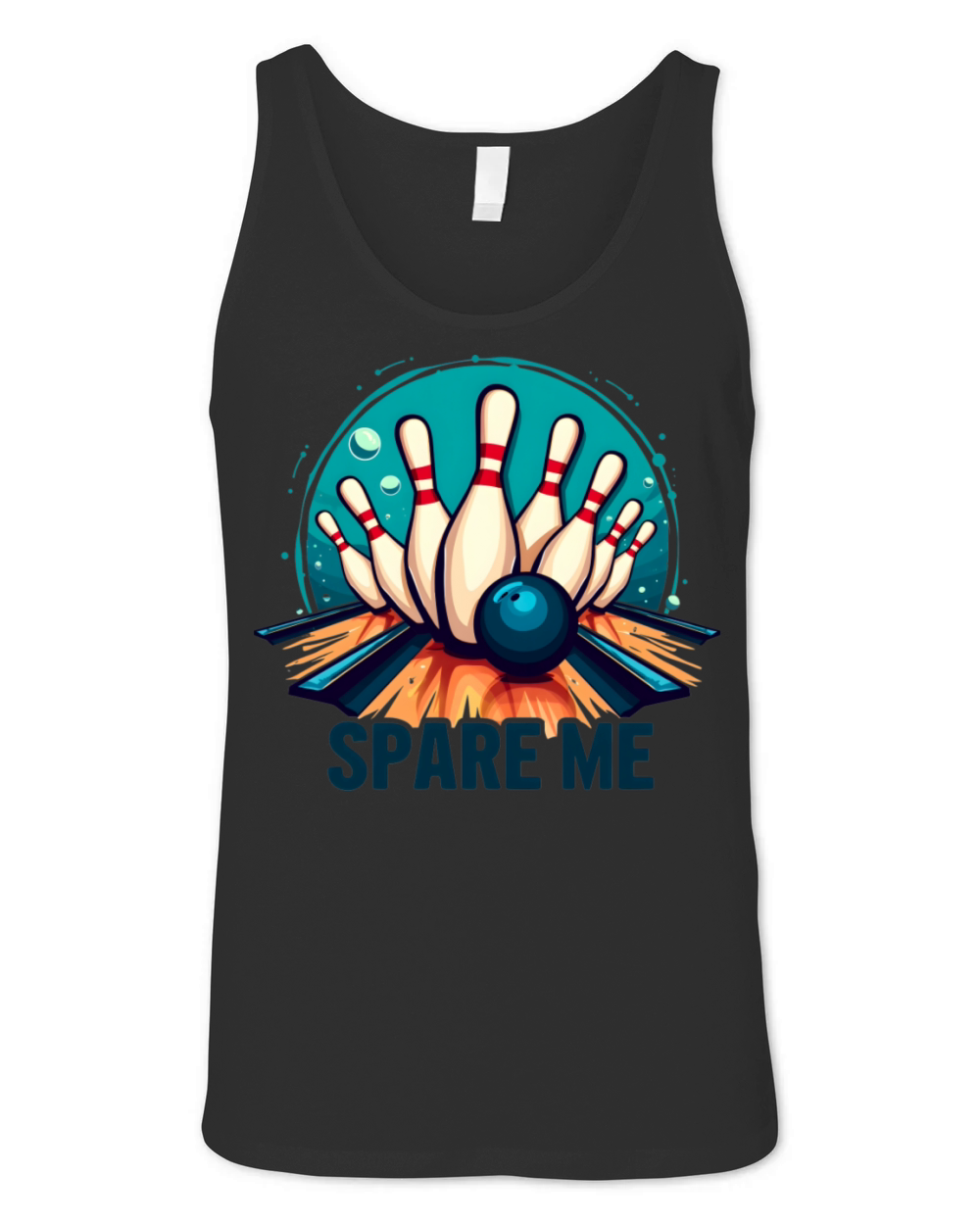 Bowling "Spare Me" Funny Retro Design Unisex Jersey Tank