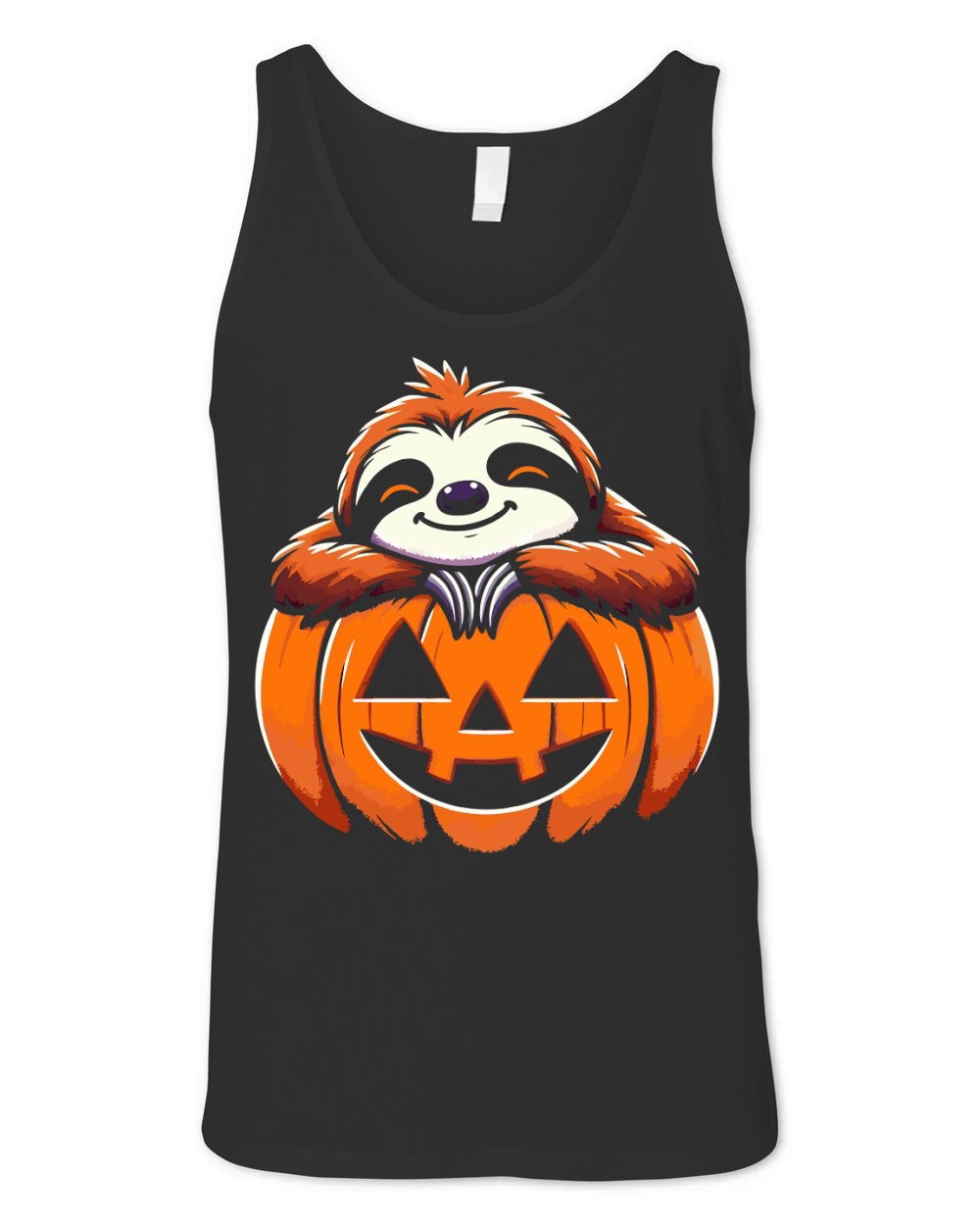 Sloth In Halloween Pumpkin Unisex Jersey Tank