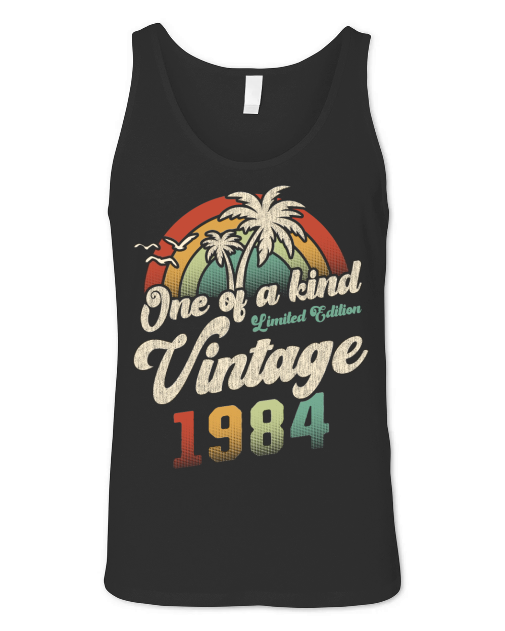 Vintage 1984 Birthday Palm Trees Unisex Jersey Tank