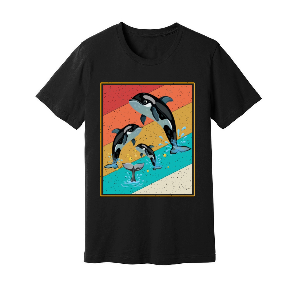 Vintage Orca Retro Style Killer Whale Unisex Jersey Tee