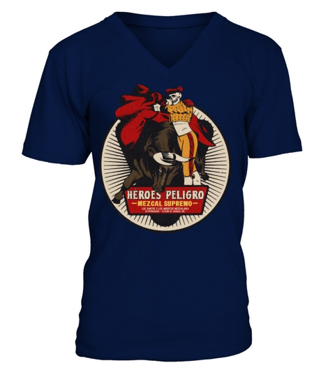 Vintage Skull Matador Mezcal V-Neck T-shirt