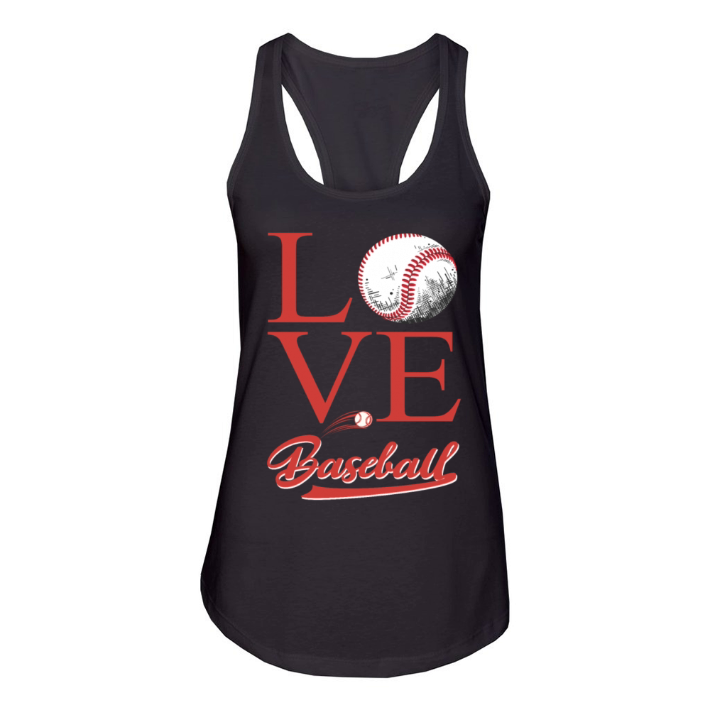 Love Baseball Cute Women Men Girls Baseball Lovers Women's Racerback Tank