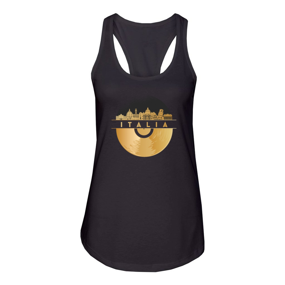 Vinyl-Record-Player Disco-Music Women's Racerback Tank