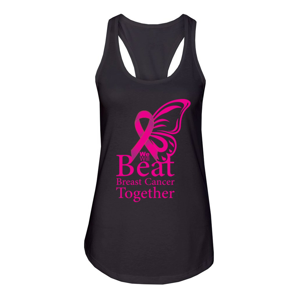 We will beat breast cancer together Women's Racerback Tank