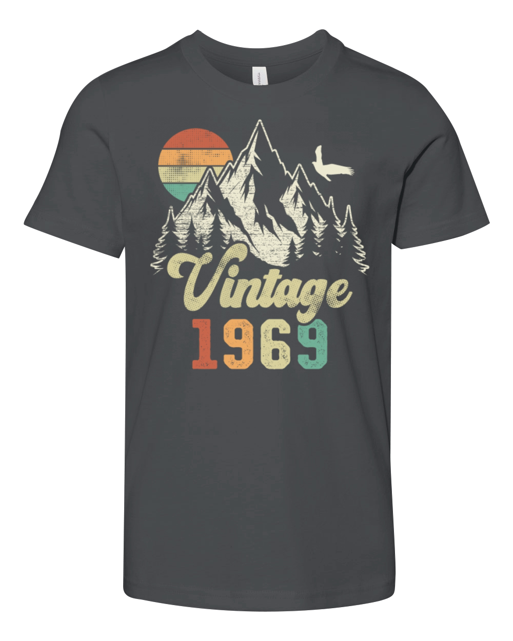 Vintage 1969 Birthday Mountains Eagle Youth Unisex Jersey Tee