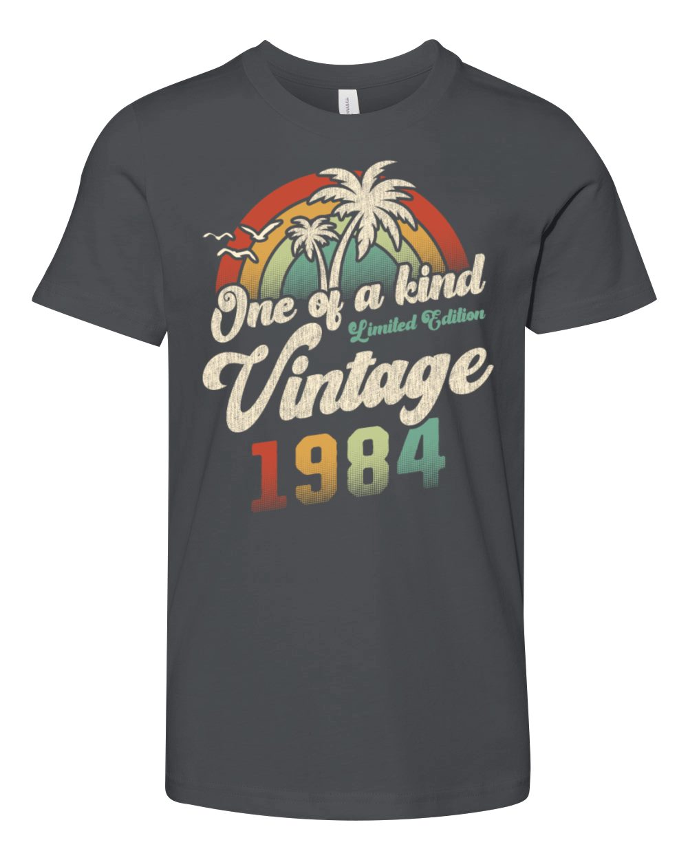 Vintage 1984 Birthday Palm Trees Youth Unisex Jersey Tee
