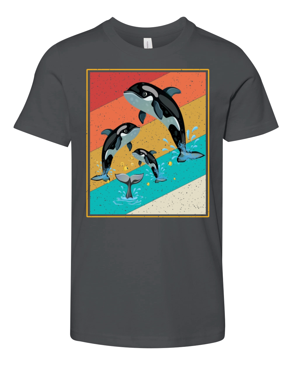 Vintage Orca Retro Style Killer Whale Youth Unisex Jersey Tee