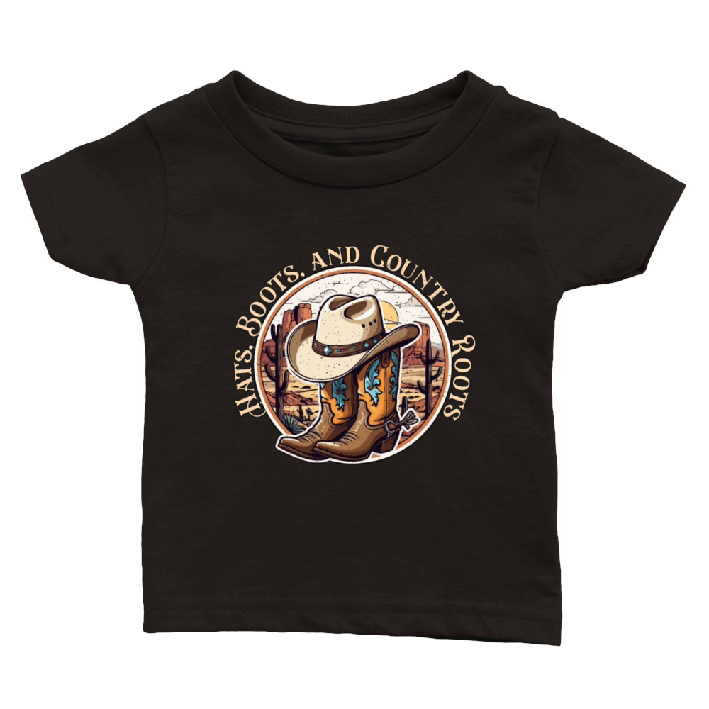 Cowboy Hats Boots And Country Western Fashion Classic Baby Crewneck T-shirt