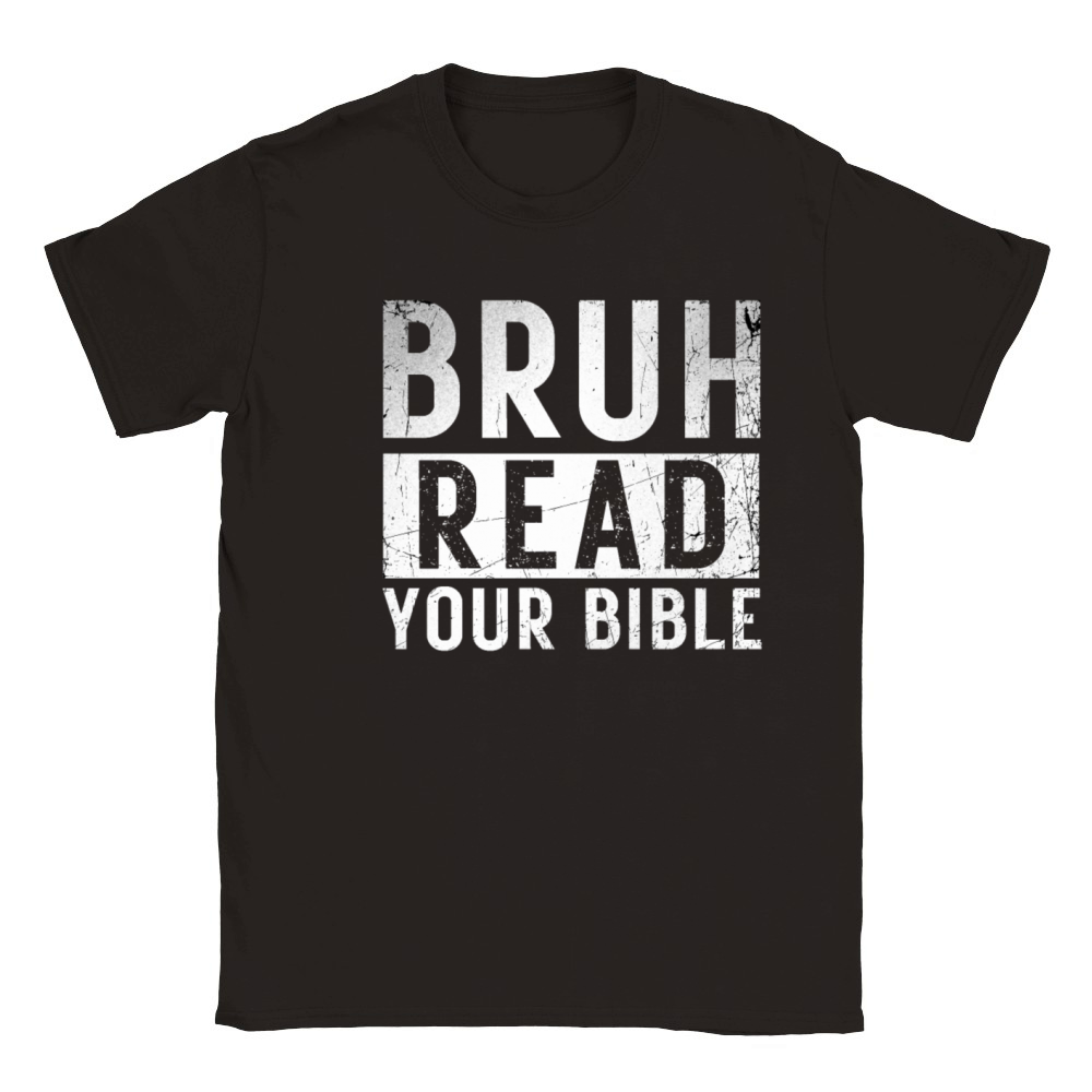 Bruh Read Your Bible God Vintage Modern Christian Classic Kids Crewneck T-shirt