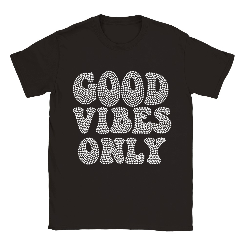 Good Vibes Only Rhinestone Templates Classic Kids Crewneck T-shirt