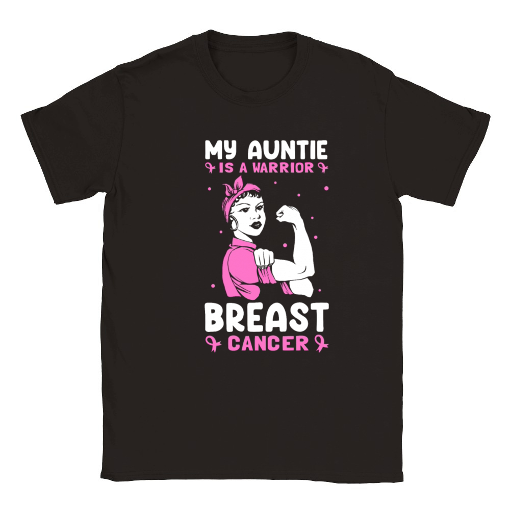 My Auntie Is A Warrior Breast Cancer Breast Cancer Classic Kids Crewneck T-shirt