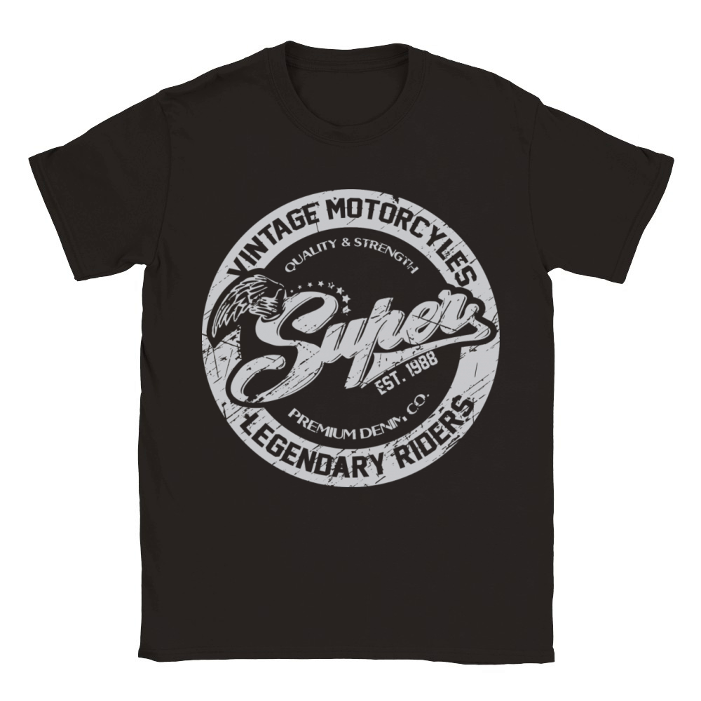 Vintage Motorcycle Heroes Classic Kids Crewneck T-shirt