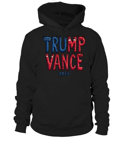 Trump Vance 2024 Outlaw Hillbilly US Flag Cat Hoodie Unisex