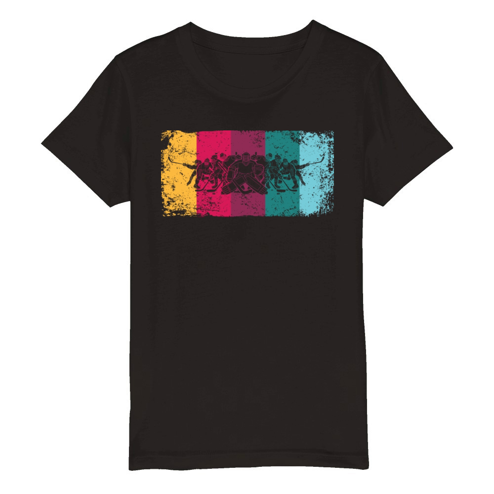 Ice Hockey Player Vintage Ice Hockey Organic Kids Crewneck T-shirt