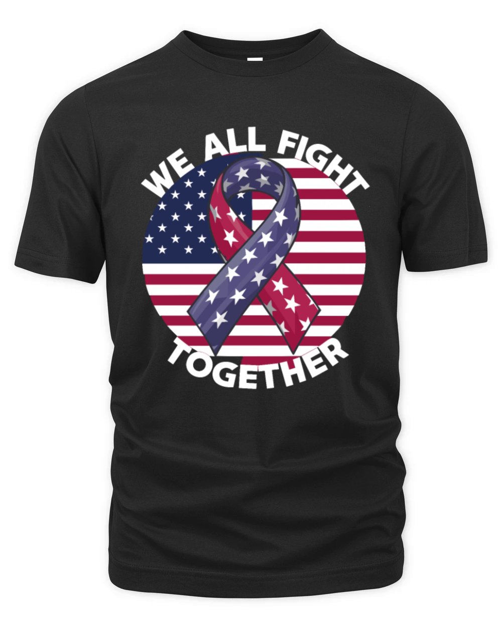 Against Cancer Patriotic American Flag Ribbon Organic Unisex T-shirt