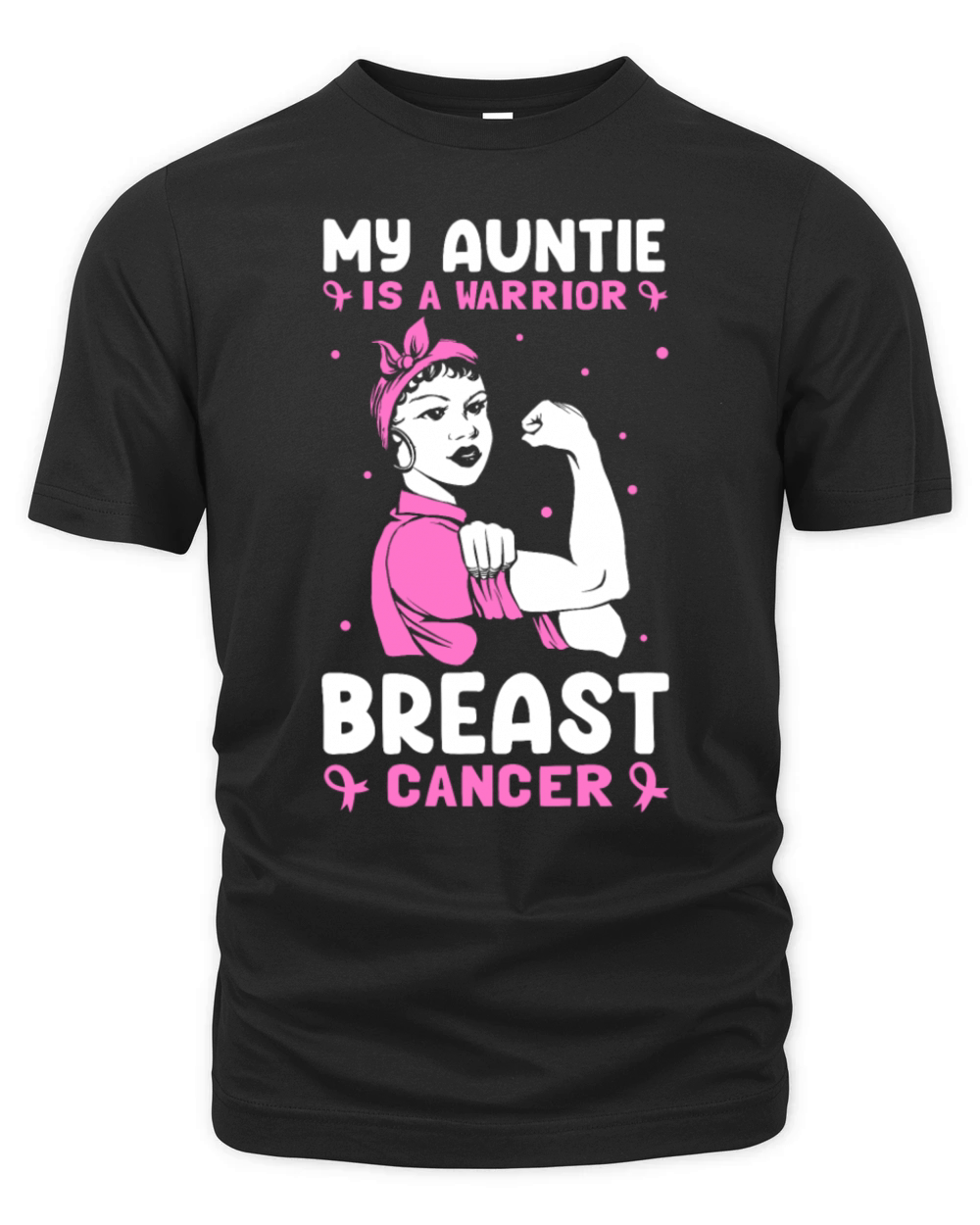 My Auntie Is A Warrior Breast Cancer Breast Cancer Organic Unisex T-shirt