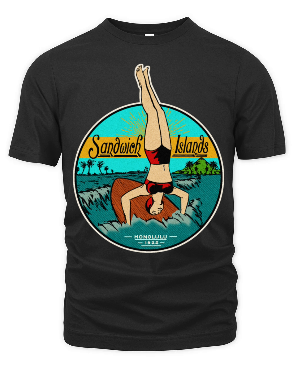 Vintage Sandwich Islands Hawaii Surfer Organic Unisex T-shirt
