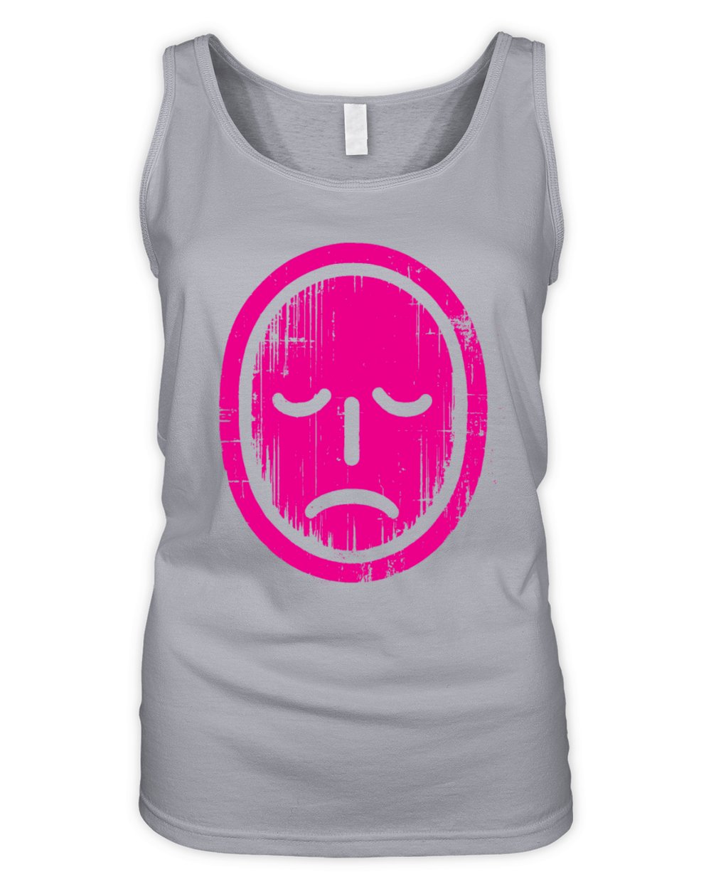 Pink Sad Face Organic Women's Tank Top