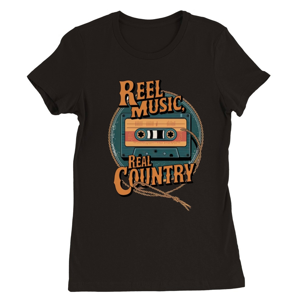 Vintage Cassette - Country Music Lover Gift Premium Womens Crewneck T-shirt