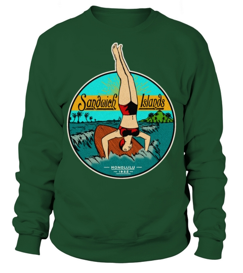 Vintage Sandwich Islands Hawaii Surfer Sweatshirt Unisex