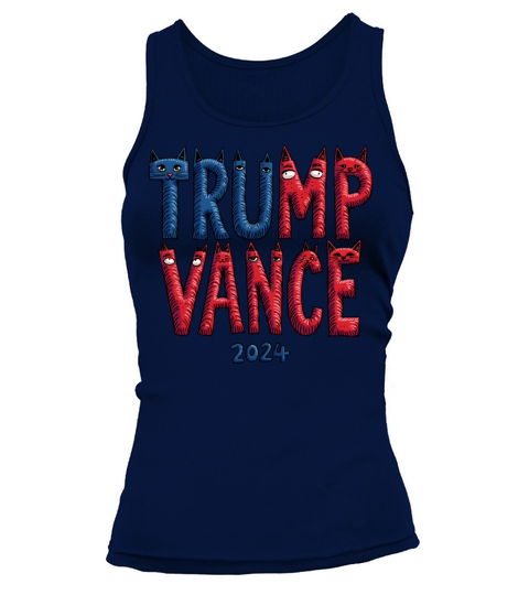 Trump Vance 2024 Outlaw Hillbilly US Flag Cat Tank top Woman