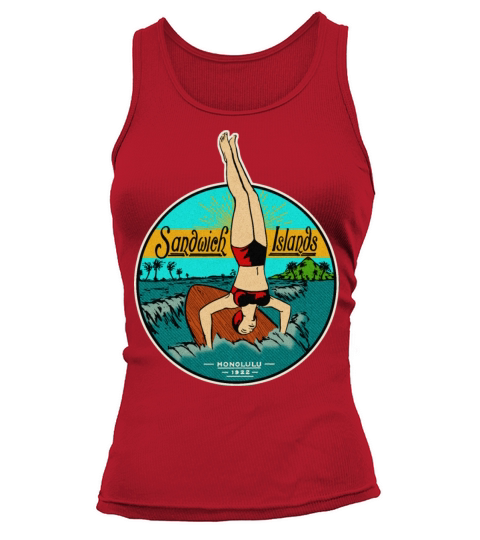 Vintage Sandwich Islands Hawaii Surfer Tank top Woman