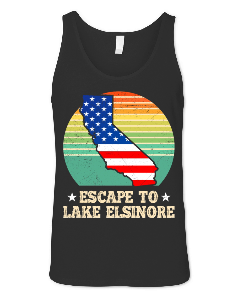 California ESCAPE TO LAKE ELSINORE Nevada Unisex Jersey Tank
