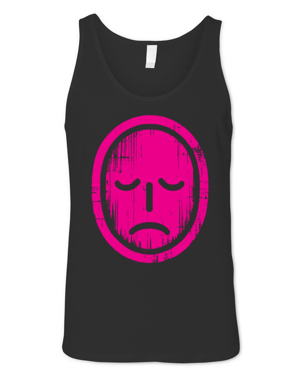 Pink Sad Face Unisex Jersey Tank